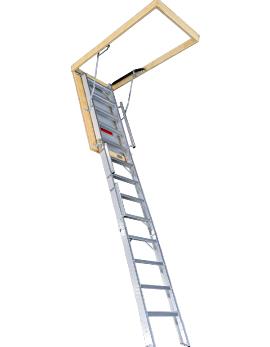 Husky Model 1200 aluminum folding attic stair for tall ceilings