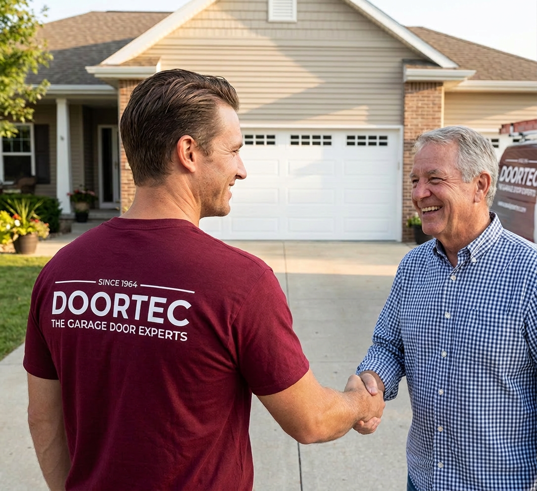 DOORTEC technician installing a garage door in Oklahoma City