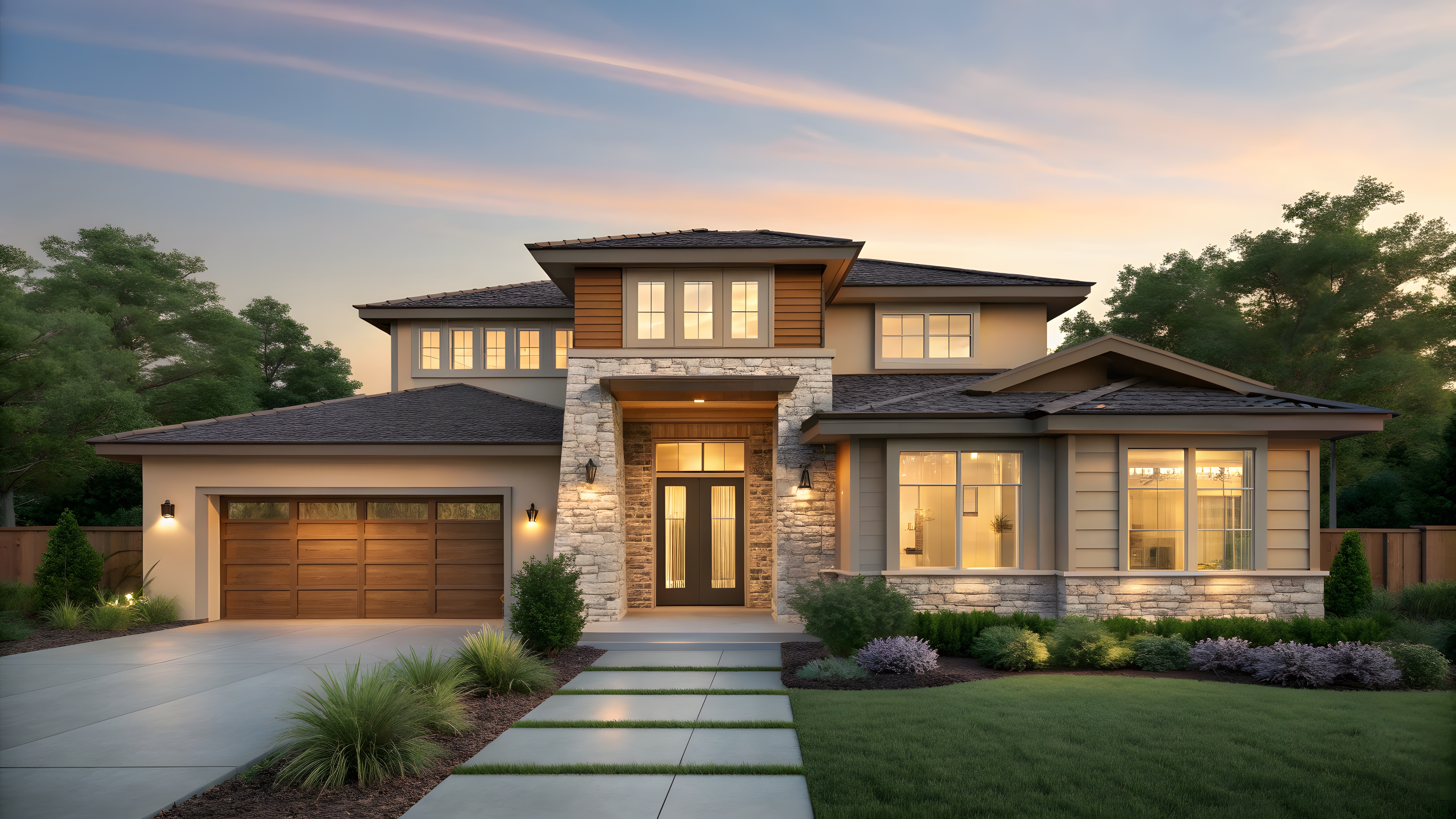 Beautiful residential garage door installation by DOORTEC